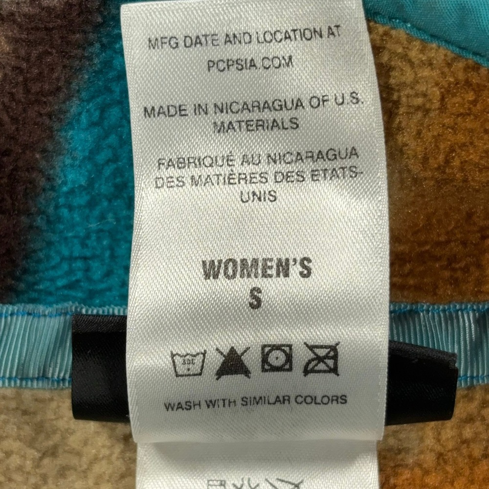 Patagonia Synchilla Snap-T Pullover Womens S Teal Brown Aztec Geometric Fleece - Picture 6 of 10